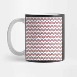 Coral Blue White ZigZag Chevron Pattern Mug